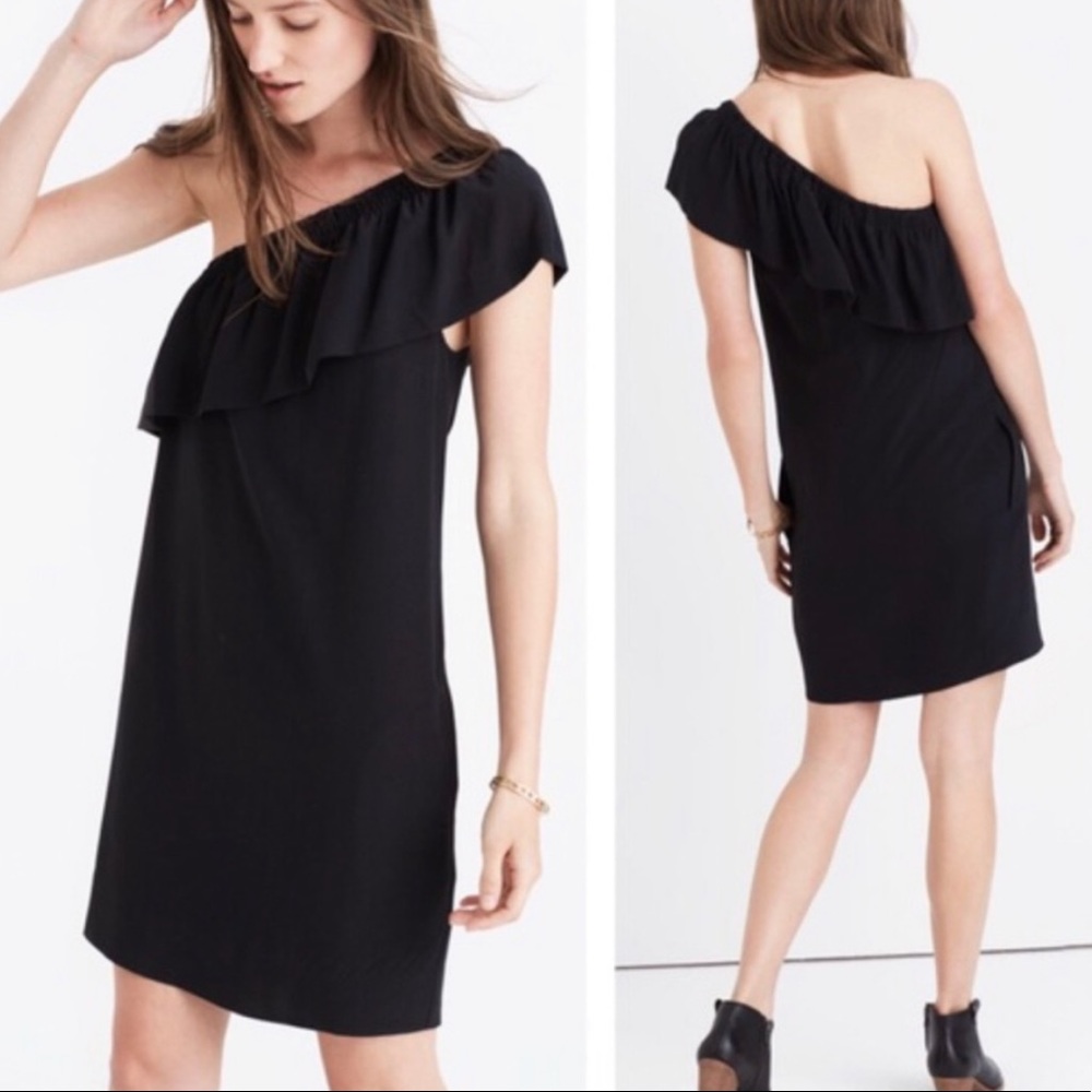 MADEWELL black 1 shoulder dress